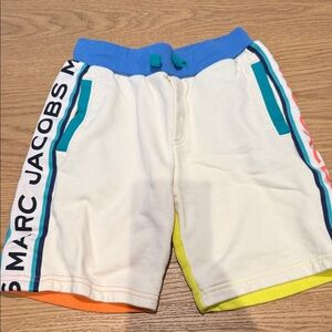 Marc Jacobs Cream Kids Shorts with Blue and Orange Accents